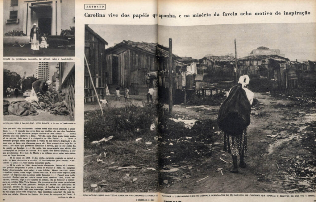 “Retrato da favela no diário de Carolina”. Revista O Cruzeiro, 1959. Fonte: Memória Biblioteca Nacional